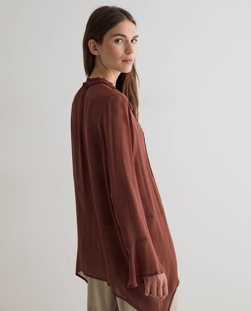 yerse pleated shirt chocolate sketchshop