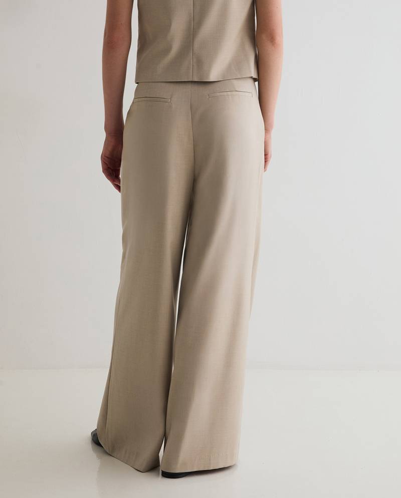 yerse structured wide leg suit trousers beige sketchshop