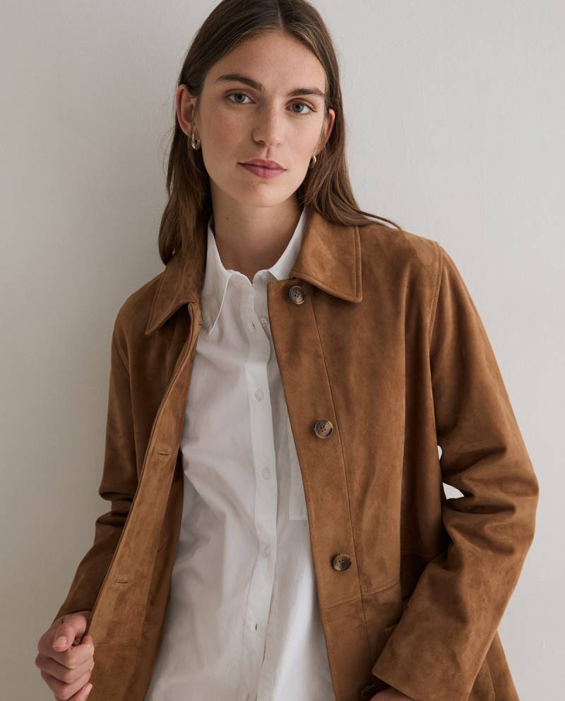yerse suede midi coat camel sketchshop