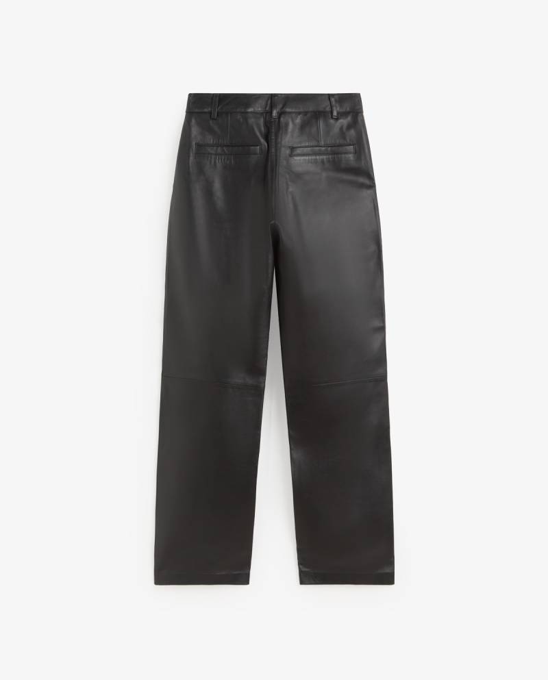yerse straight leather trousers black sketchshop