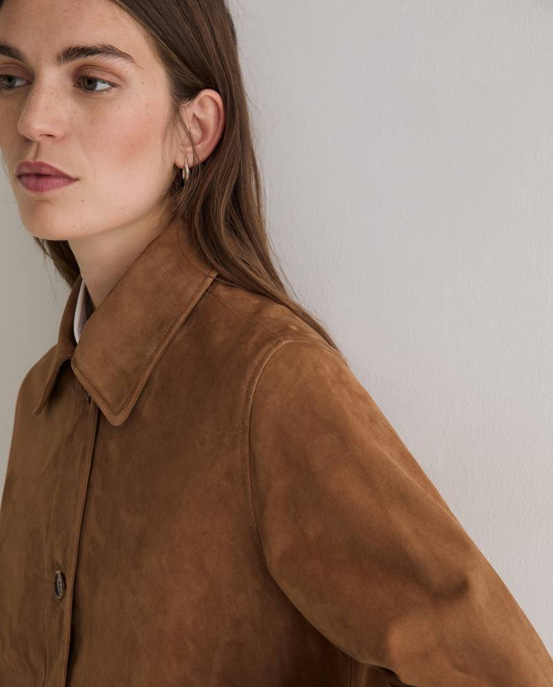 yerse suede midi coat camel sketchshop