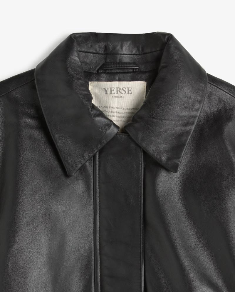 yerse leather bomber jacket black sketchshop