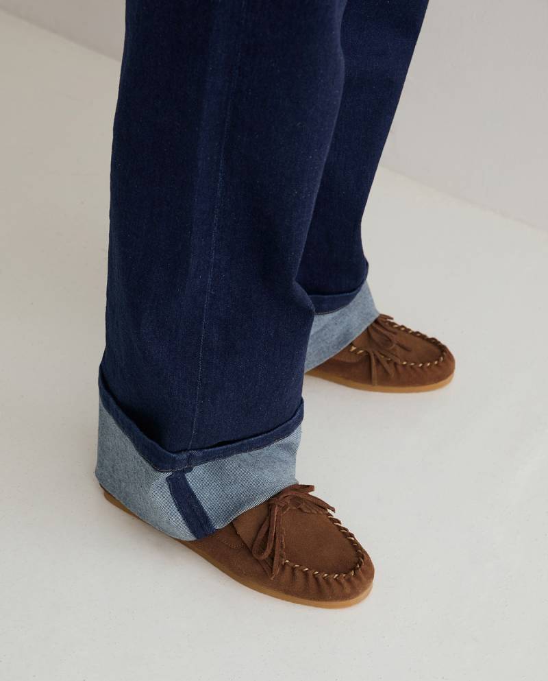 yerse wide leg jeans turned up cuffs dark blue sketchshop
