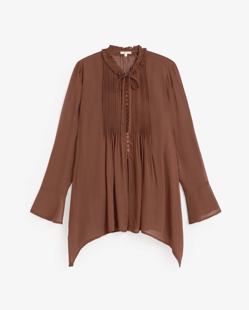 yerse pleated shirt chocolate sketchshop