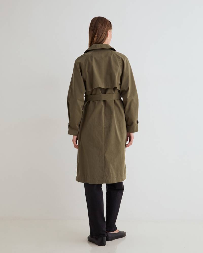 yerse midi trench coat military green sketchshop