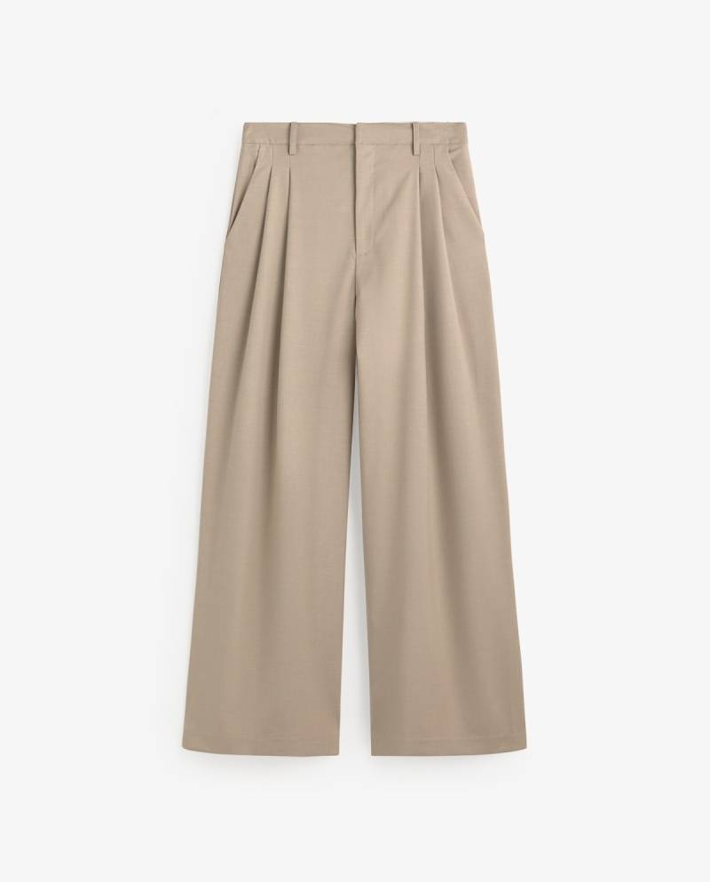 yerse structured wide leg suit trousers beige sketchshop