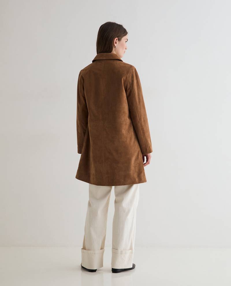 yerse suede midi coat camel sketchshop
