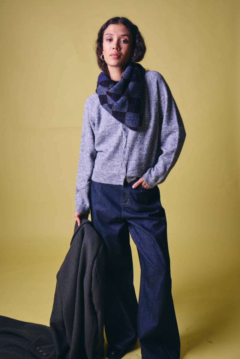 ichi ihsage cardigan alloy melange sketchshop
