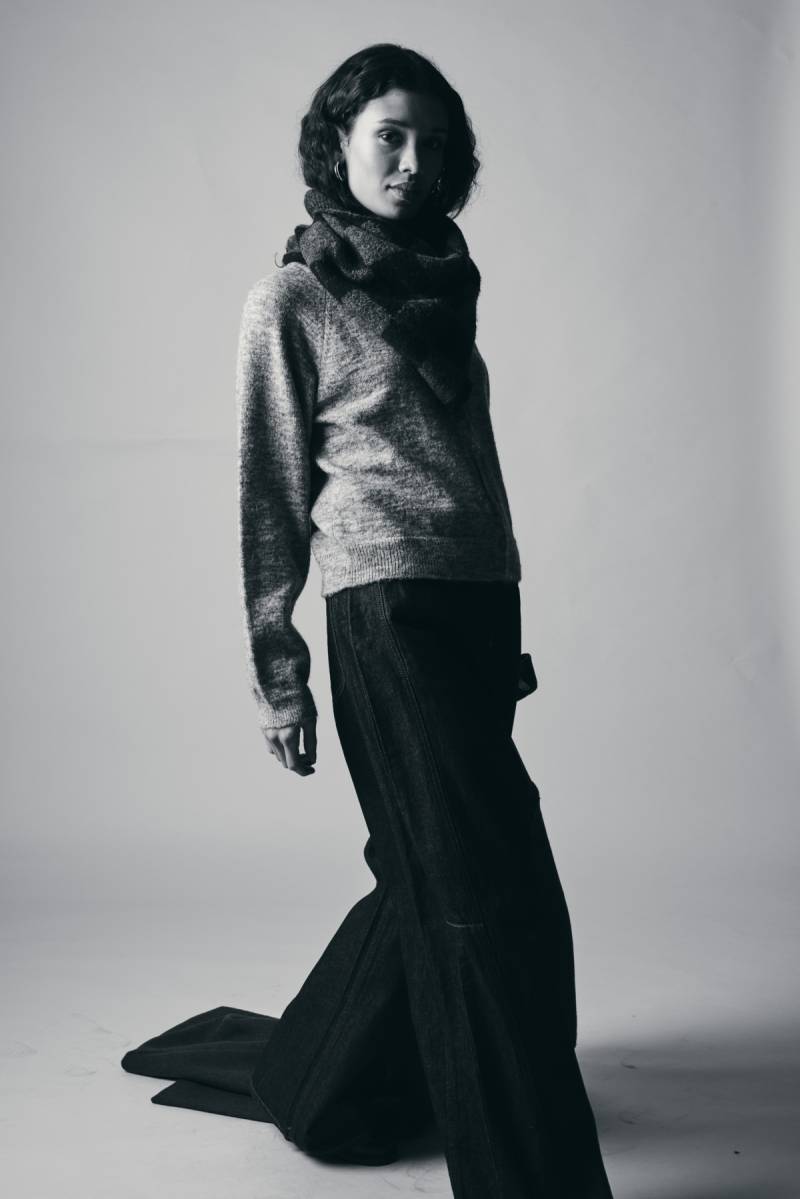 ichi ihsage cardigan alloy melange sketchshop