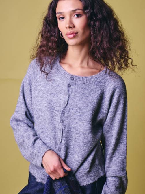 ichi ihsage cardigan alloy melange sketchshop