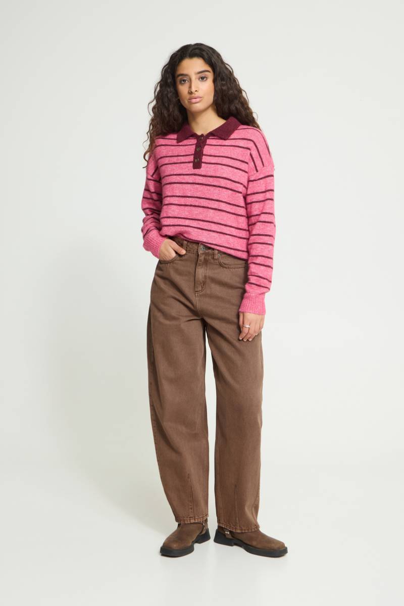 ichi ihblich barrel jeans brown sketchshop