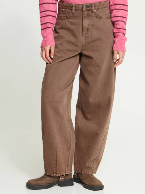 ichi ihblich barrel jeans brown sketchshop