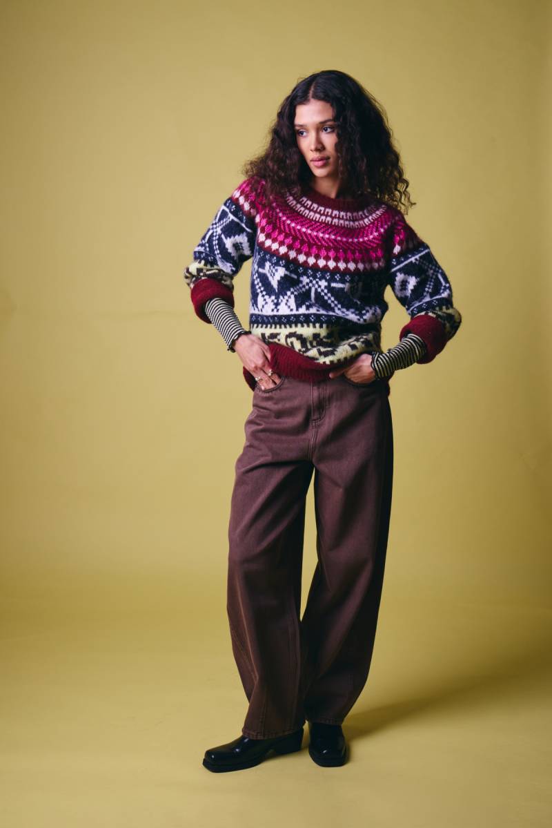 ichi ihblich barrel jeans brown sketchshop