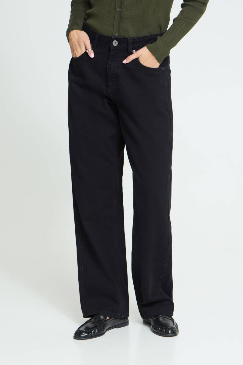 ichi ihjulia straight pants black sketchshop