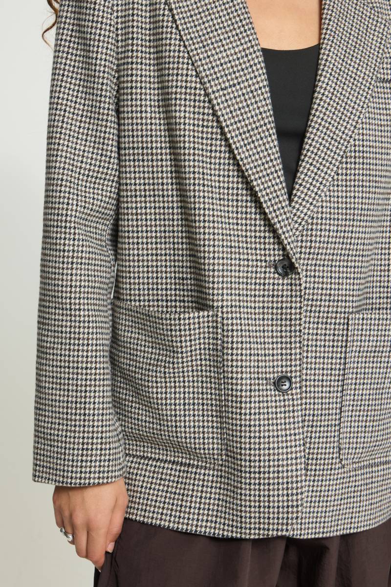 ichi ihlubana blazer grey check sketchshop