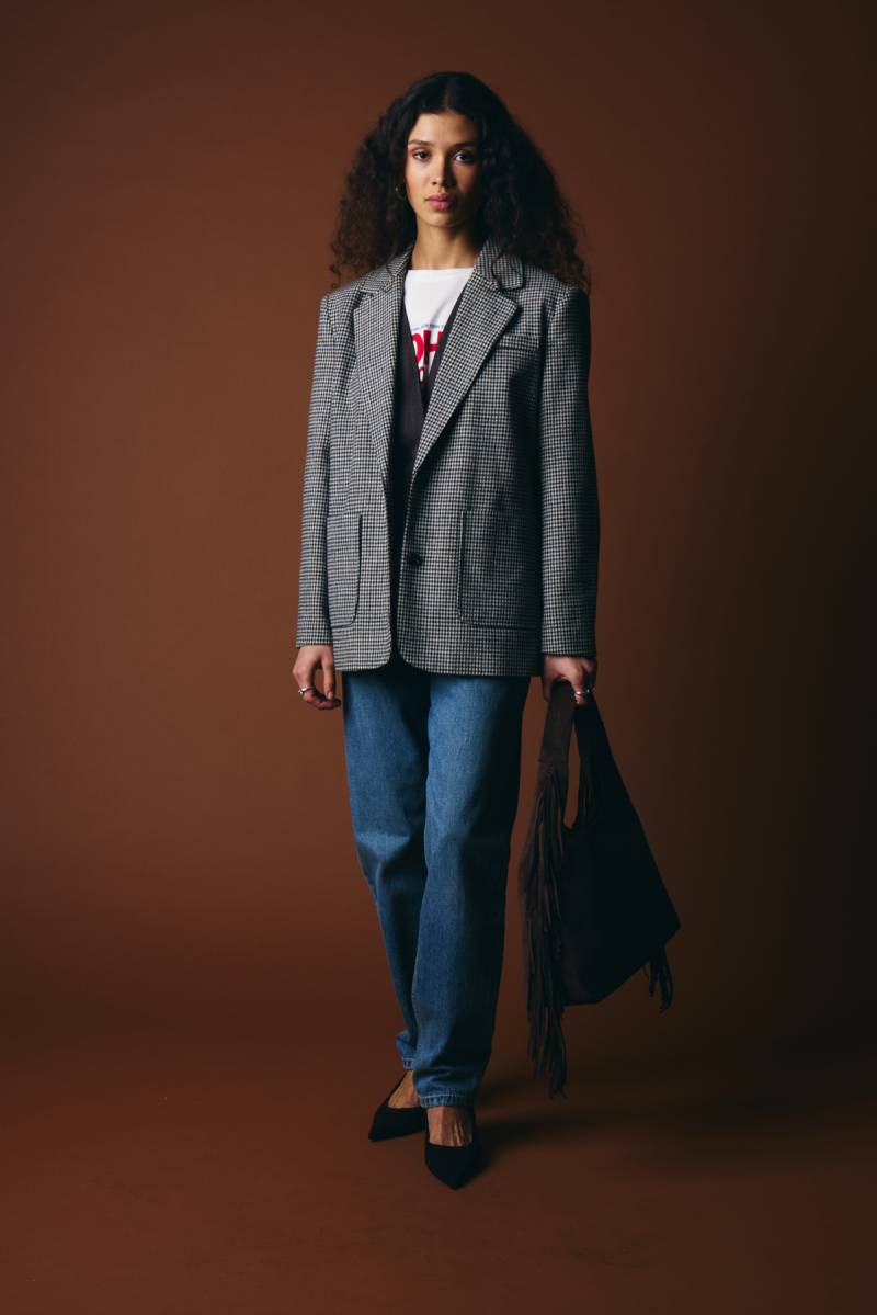 ichi ihlubana blazer grey check sketchshop