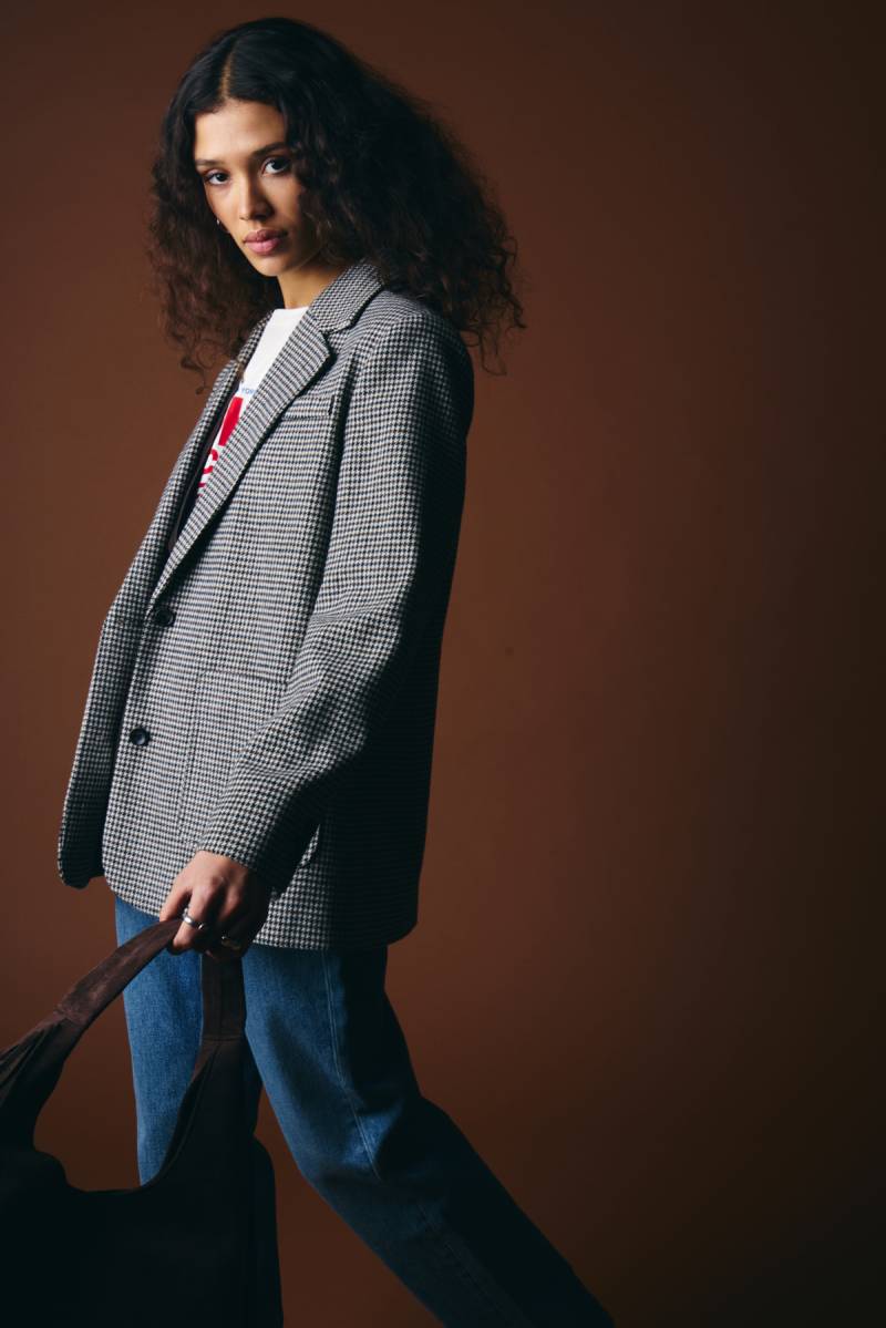 ichi ihlubana blazer grey check sketchshop