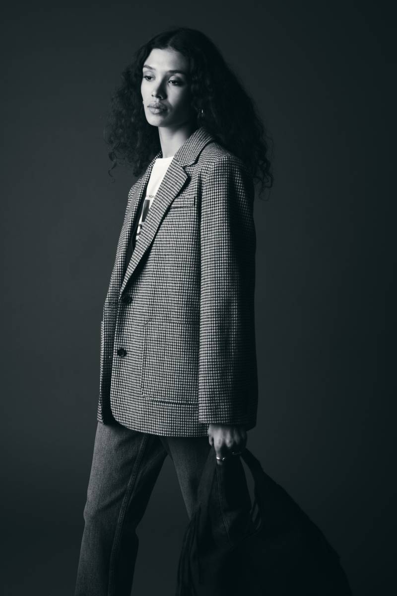 ichi ihlubana blazer grey check sketchshop