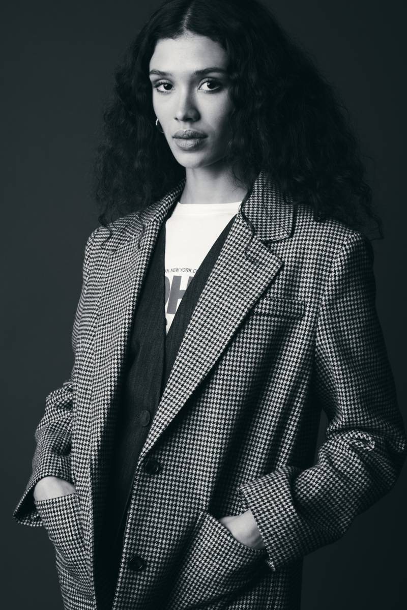 ichi ihlubana blazer grey check sketchshop