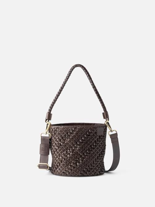 biba selma leather shoulder bag dark brown sketchshop