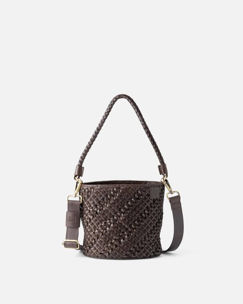 biba selma leather shoulder bag dark brown sketchshop