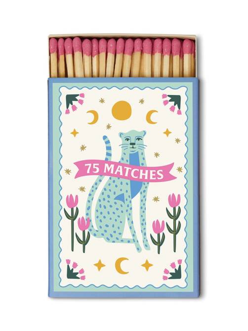 paddywax blue cheetah safety matches sketchshop