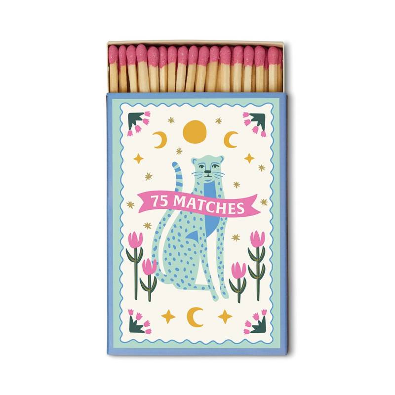 paddywax blue cheetah safety matches sketchshop