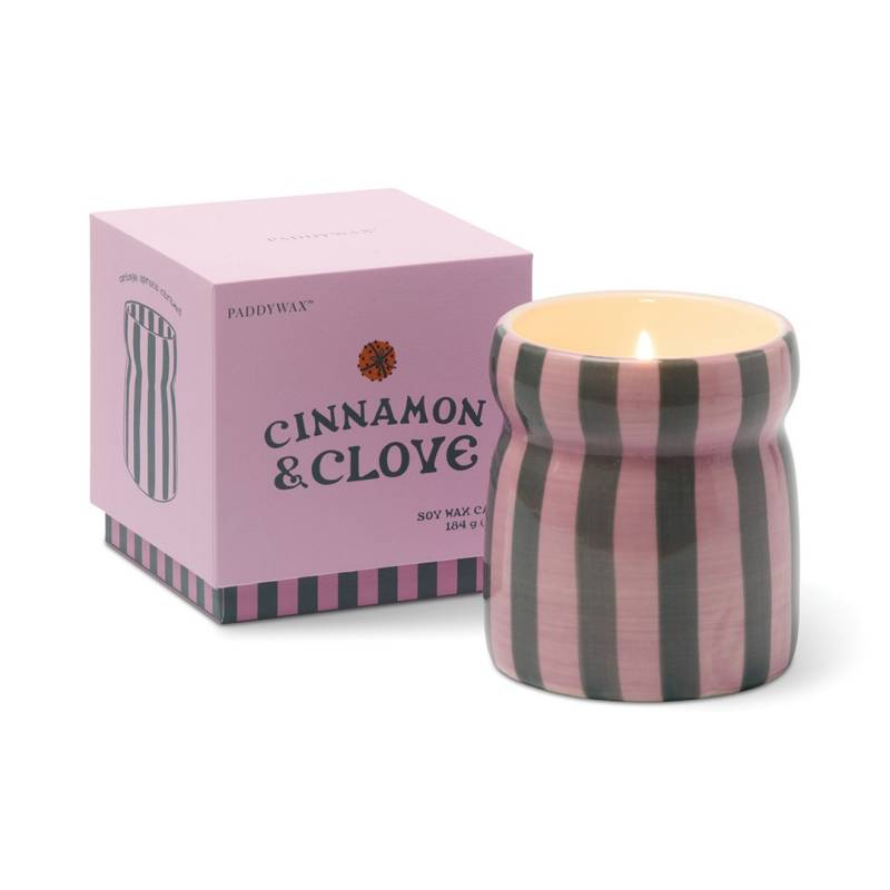 paddywax cabana striped candle cinnamon clove sketchshop