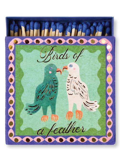 paddywax square boxed matches birds feather sketchshop