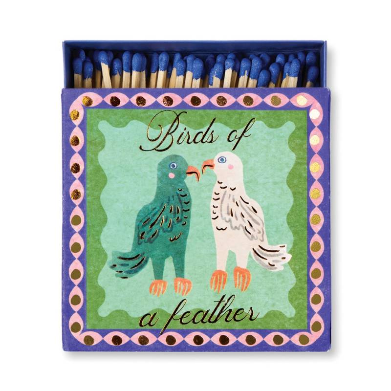 paddywax square boxed matches birds feather sketchshop