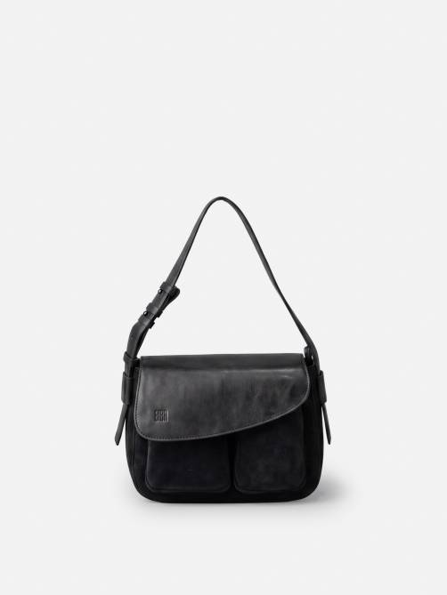biba blunt leather shoulder bag black sketchshop