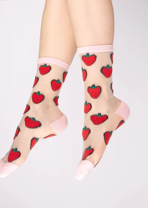 coucou suzette strawberry sheer socks sketchshop