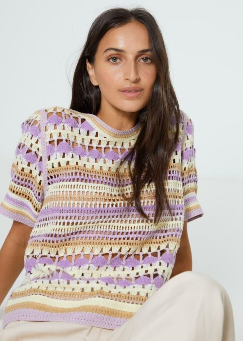 yerse multicolor crochet sweater purple sketchshop