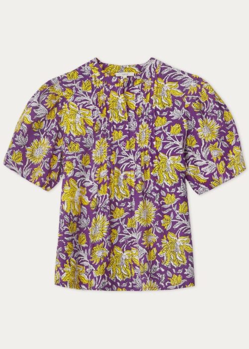 yerse print cotton shirt purple sketchshop