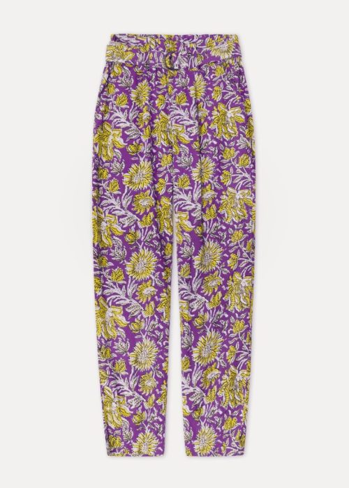 yerse print cotton trousers purple sketchshop