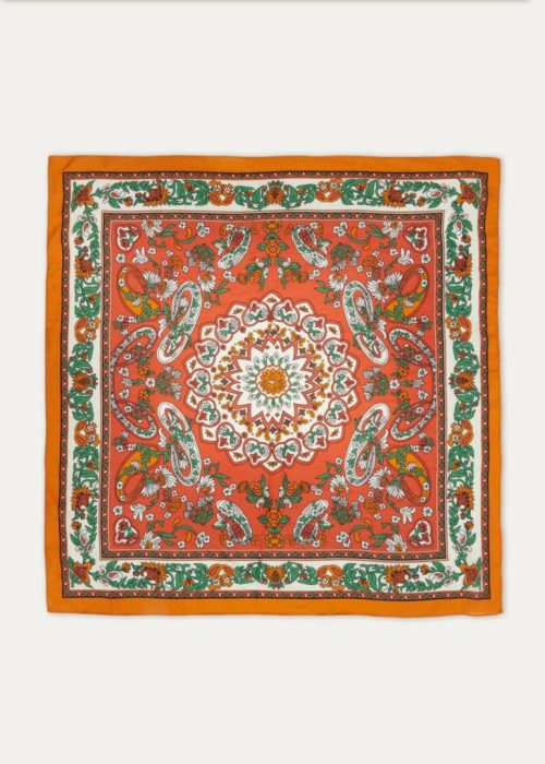 yerse print silk scarf orange sketchshop